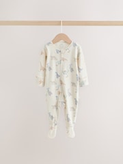 Neutral Dinosaur Two Way Zip Baby Sleepsuits 3 Pack (0-2yrs) - Image 7 of 13