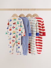 Bright Transport Two Way Zip Baby Sleepsuits 4 Pack (0mths-2yrs) - Image 10 of 18