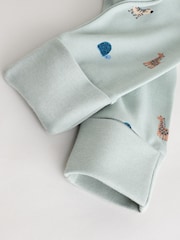 Blue 3 Pack Two Way Zip Baby Sleepsuits 3 Pack (0mths-3yrs) - Image 13 of 13