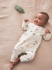 Blue 3 Pack Two Way Zip Baby Sleepsuits 3 Pack (0mths-3yrs) - Image 2 of 13