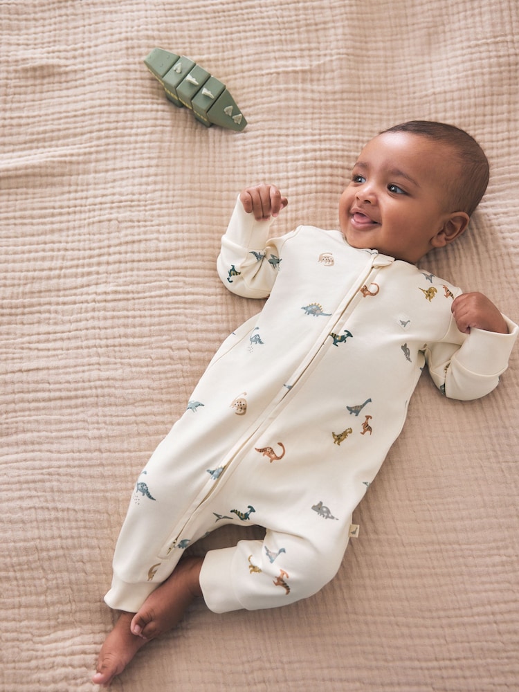 Blue 3 Pack Two Way Zip Baby Sleepsuits 3 Pack (0mths-3yrs) - Image 2 of 13 Blue 3 Pack Two Way Zip Baby Sleepsuits 3 Pack (0mths-3yrs) - Image 2 of 13