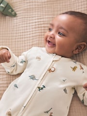 Blue 3 Pack Two Way Zip Baby Sleepsuits 3 Pack (0mths-3yrs) - Image 3 of 13