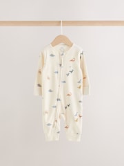 Blue 3 Pack Two Way Zip Baby Sleepsuits 3 Pack (0mths-3yrs) - Image 5 of 13