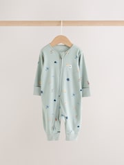 Blue 3 Pack Two Way Zip Baby Sleepsuits 3 Pack (0mths-3yrs) - Image 7 of 13