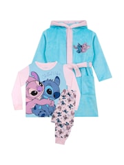 Character Blue Disney Lilo And Stitch Dressing Gown And Pyjamas Set - Image 1 of 10