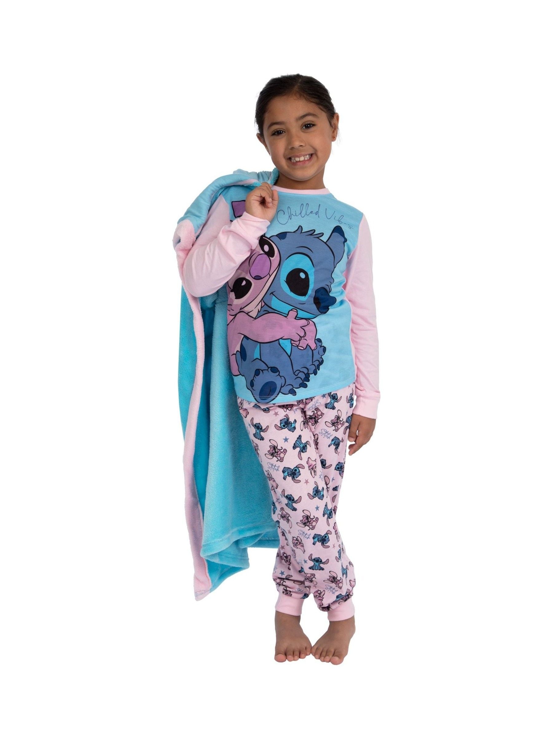 Pyjama Long 2 Pièces Lilo Et Stitch Pour Femme - Haut Velours Et Pantalon Coton - Imprimé Stitch Et étoiles - 10