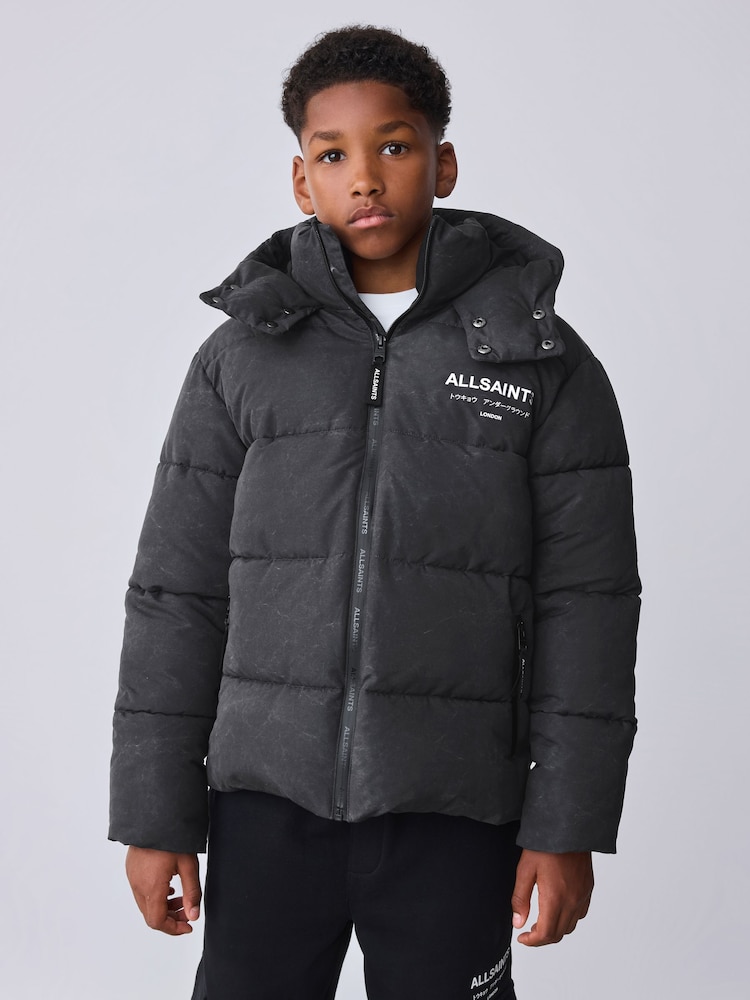 smALLSAINTS Washed Black Underground Short Padded Coat - Image 1 of 16