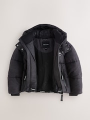 smALLSAINTS Washed Black Underground Short Padded Coat - Image 10 of 16