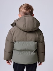 smALLSAINTS Khaki Green Underground Short Padded Coat - Image 6 of 18