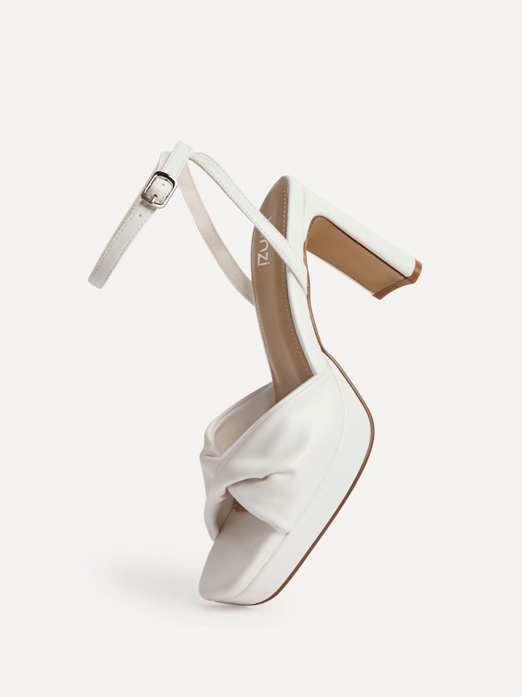 Alb - Linzi Mavie Twist Platform Heel Sandals - Imaginea 5 din 5 Alb - Linzi Mavie Twist Platform Heel Sandals - Imaginea 5 din 5