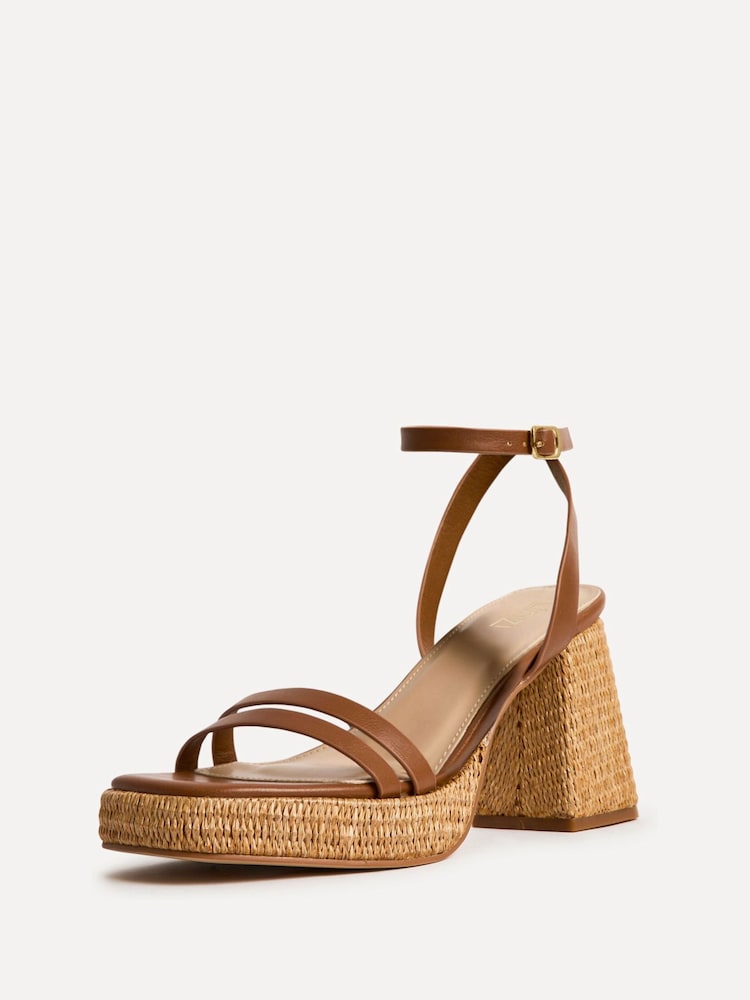 Linzi Ayla Strappy Raffia Platform Heel Sandals - Imagen 5 de 5