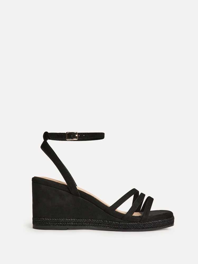 Linzi Black Noma Strappy Wedge Sandals - Image 2 of 5
