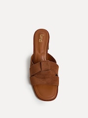 Linzi Brown Madrid Crossover Front Strap Stacked Heel Mules - Image 4 of 5