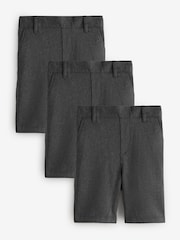 Clarks Grey Pull-On Regular School Shorts 3 Pack - Image 1 of 7