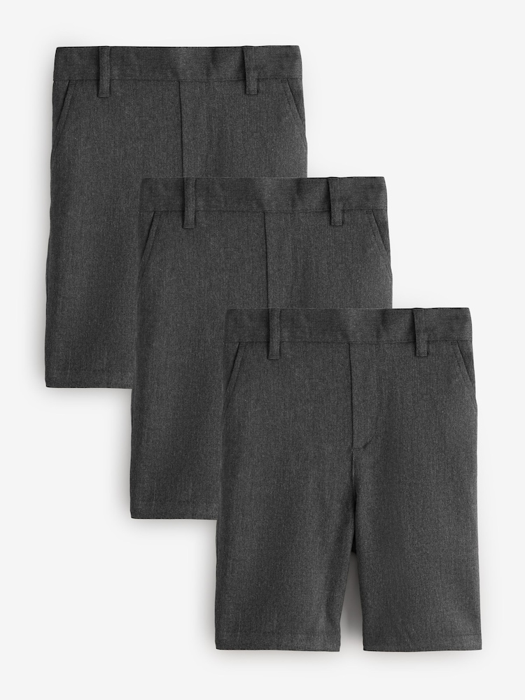 Clarks Grey Pull-On Regular School Shorts 3 Pack - Image 1 of 7