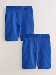 Clarks Cobalt Blue Pull-On Regular School Shorts 3 Pack - Image 1 of 8