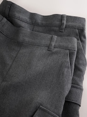 Clarks Grey Cargo Pull-On Regular School Shorts 2 Pack - Image 4 of 7