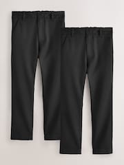 Clarks Black Slim Fit Fastening School 2 Pack Trousers - Image 1 of 5