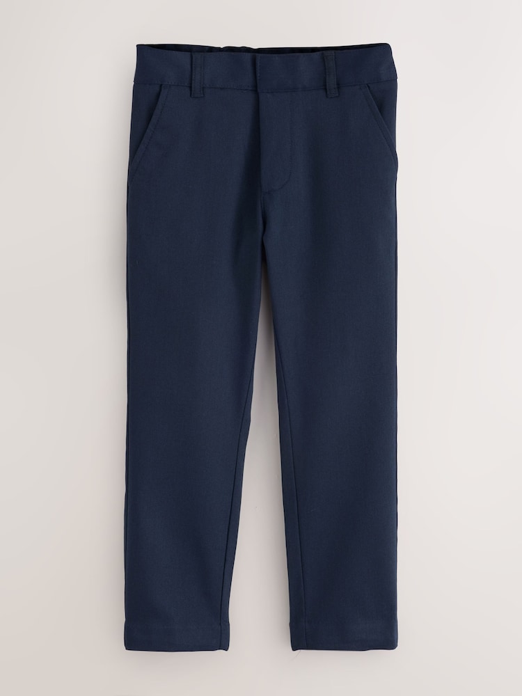 Clarks Navy Slim Fit Fastening School 2 Pack Trousers - Image 2 of 7 Clarks Navy Slim Fit Fastening School 2 Pack Trousers - Image 2 of 7