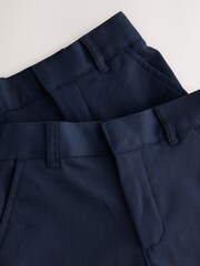 Clarks Navy Slim Fit Fastening School 2 Pack Trousers - Image 5 of 7