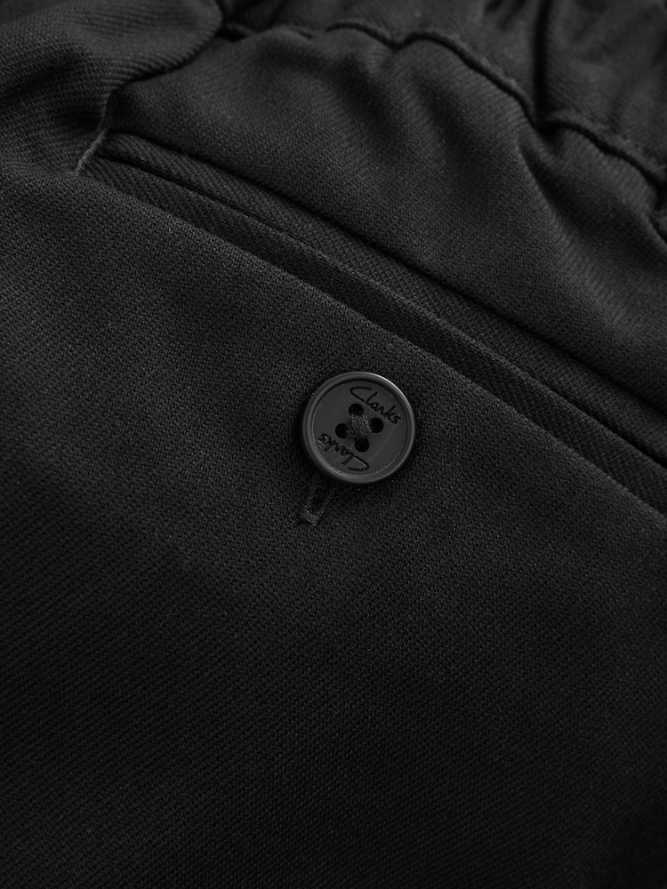 Clarks Black Slim Waist Regular Length Fastening School 2 Pack Trousers - Image 6 of 6