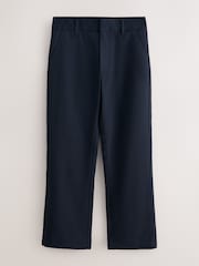 Clarks Navy Slim Waist Regular Length Fastening School 2 Pack Trousers - Image 2 of 6