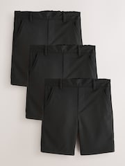 Clarks Black Pull-On Regular School Shorts 3 Pack - Image 1 of 8