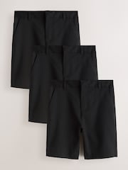 Clarks Black Fastening Regular School Shorts 2 Pack - Image 1 of 9