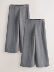 Grau - Clarks Wide Leg Pull On School Trousers 2 Pack - Bild 1 von 6