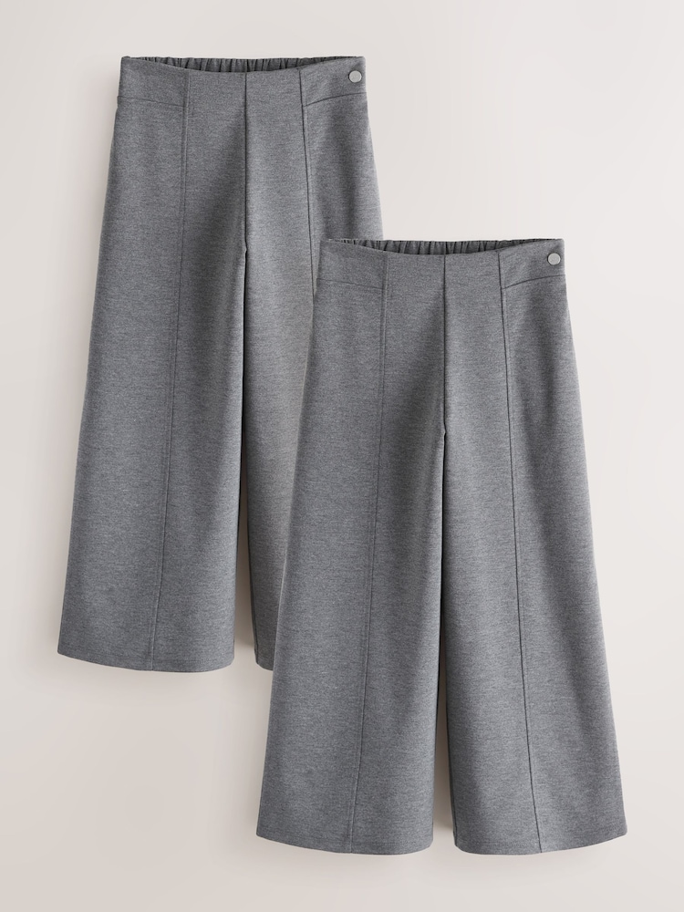 Grau - Clarks Wide Leg Pull On School Trousers 2 Pack - Bild 1 von 6