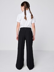 Clarks Black Wide Leg Woven School Trousers - Image 3 of 11