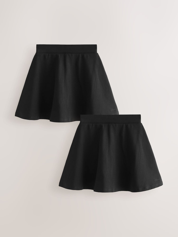 Clarks Black Jersey School Skirts 2 Pack - Image 1 of 5