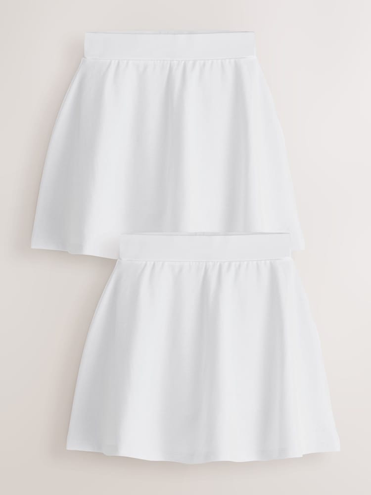 Clarks White Jersey School Skirts 2 Pack - Image 1 of 5