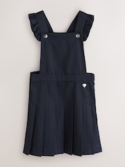 Темно-синий - Clarks Frill Shoulder Pleated School Pinafore Dress - Изображение 1 4