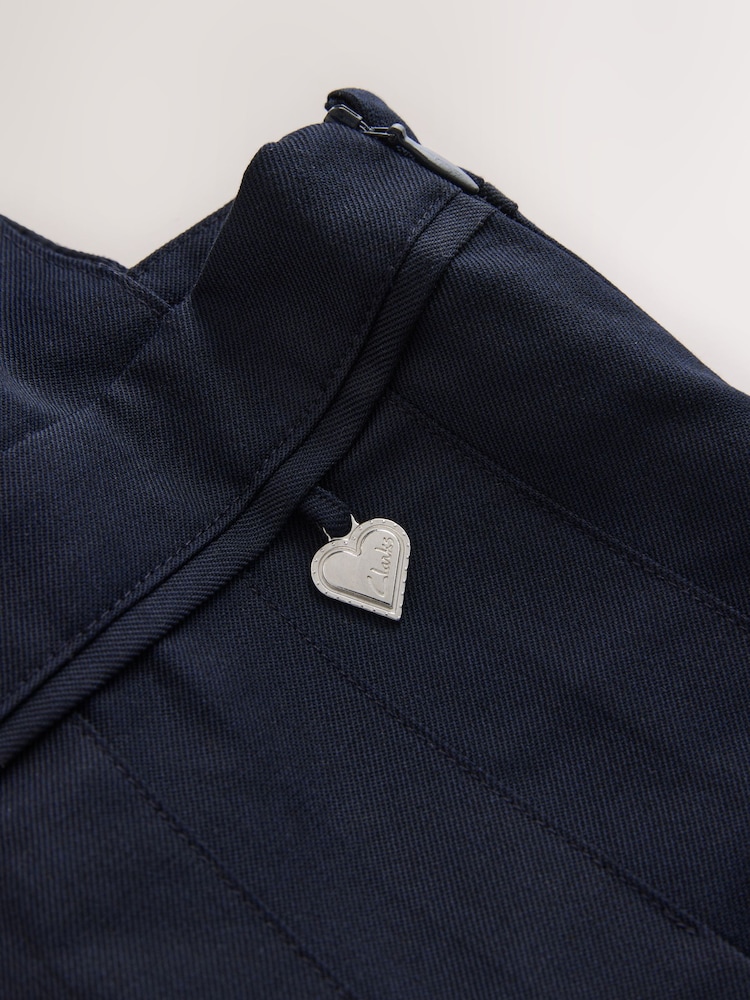 Clarks Navy Frill Shoulder Pleated School Pinafore Dress - Image 12 of 12 Clarks Navy Frill Shoulder Pleated School Pinafore Dress - Image 12 of 12