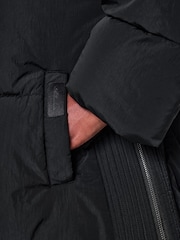smALLSAINTS Black Longline Logo Padded Coat - Image 11 of 20