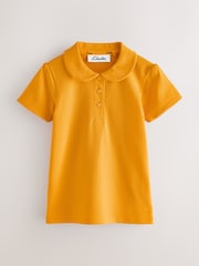 Clarks Yellow Short Sleeve School Polo Shirts 3 Pack - Image 4 of 9