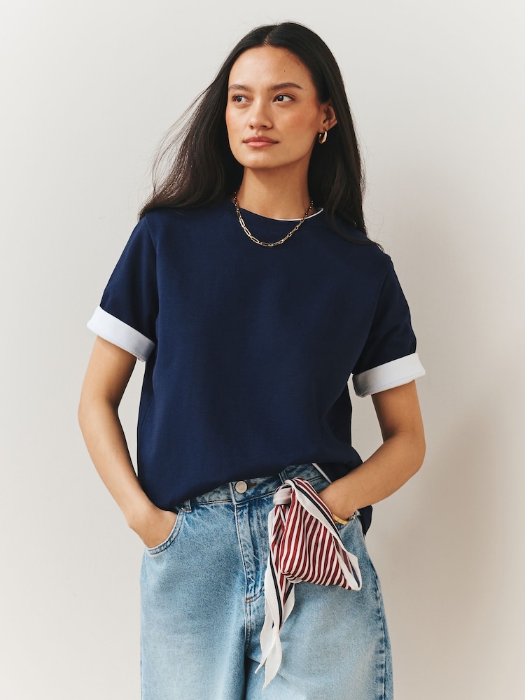 أزرق/أحمر/أبيض - حزمة من 3 تيشرتات أساسية ثقيلة - صورة 2 من 11