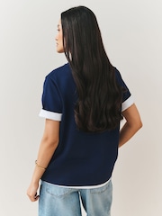 أزرق/أحمر/أبيض - حزمة من 3 تيشرتات أساسية ثقيلة - صورة 4 من 11