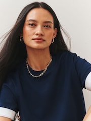 أزرق/أحمر/أبيض - حزمة من 3 تيشرتات أساسية ثقيلة - صورة 5 من 11