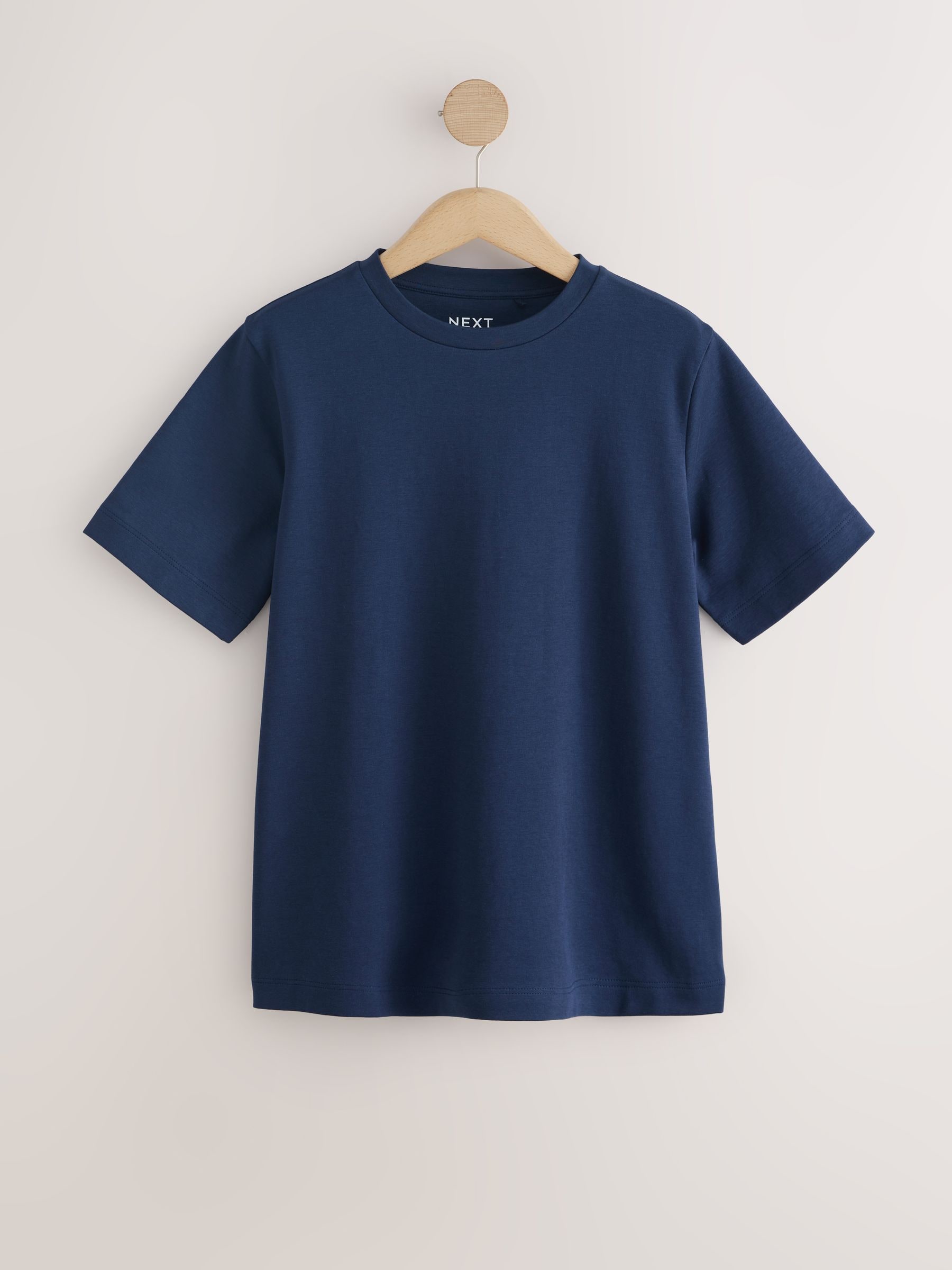 Buy Blue/Red/White Heavyweight Basic T-Shirts 3 Pack from Next