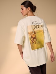 Ecru Oversized Licence Graphic T-Shirt - Image 4 of 9