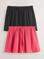 Red/Black Drawstring Jersey Shorts - Image 1 of 7