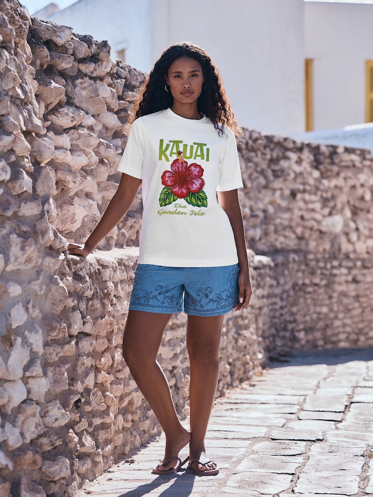 White Short Sleeve Crew Neck T-Shirt - Image 4 of 4