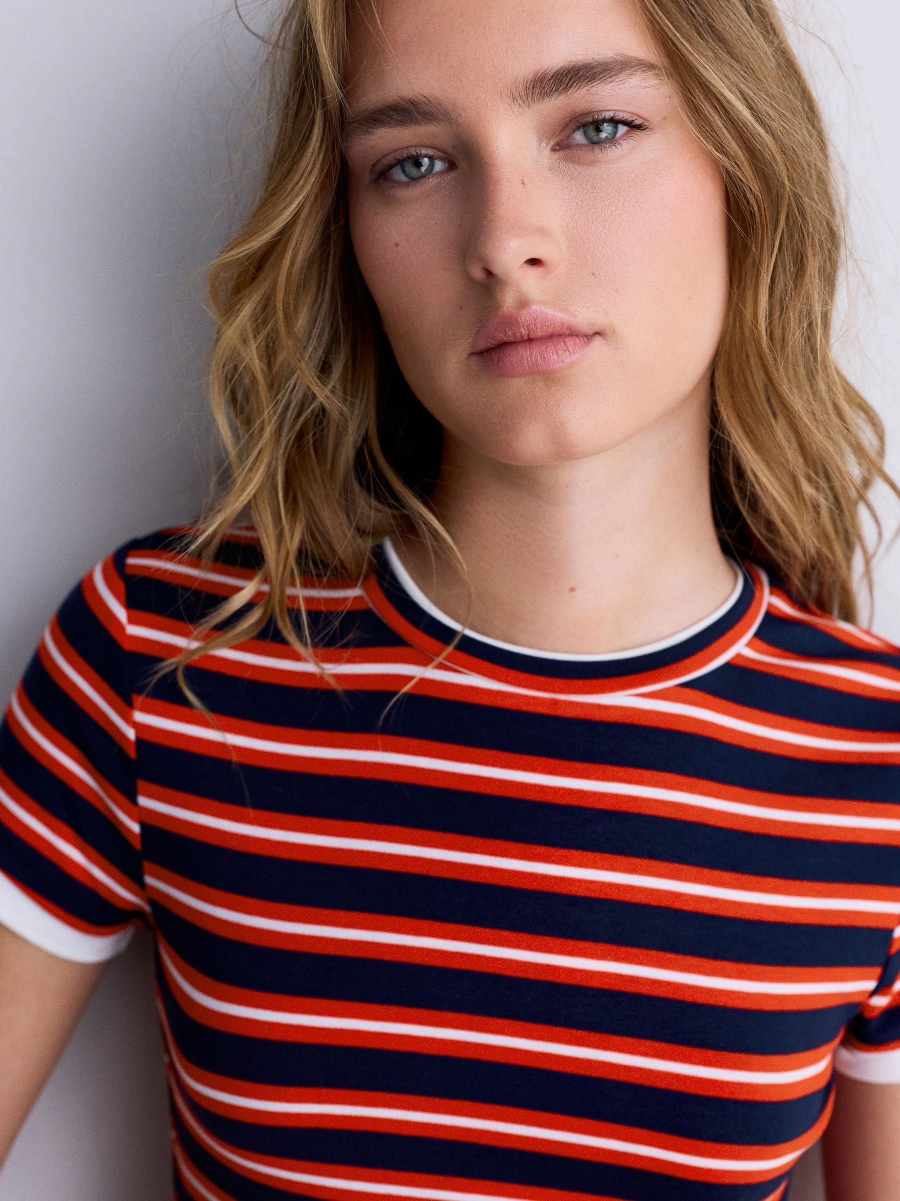 Buy Red/Blue Stripe Short Sleeve Layered Crew Neck T-Shirt from