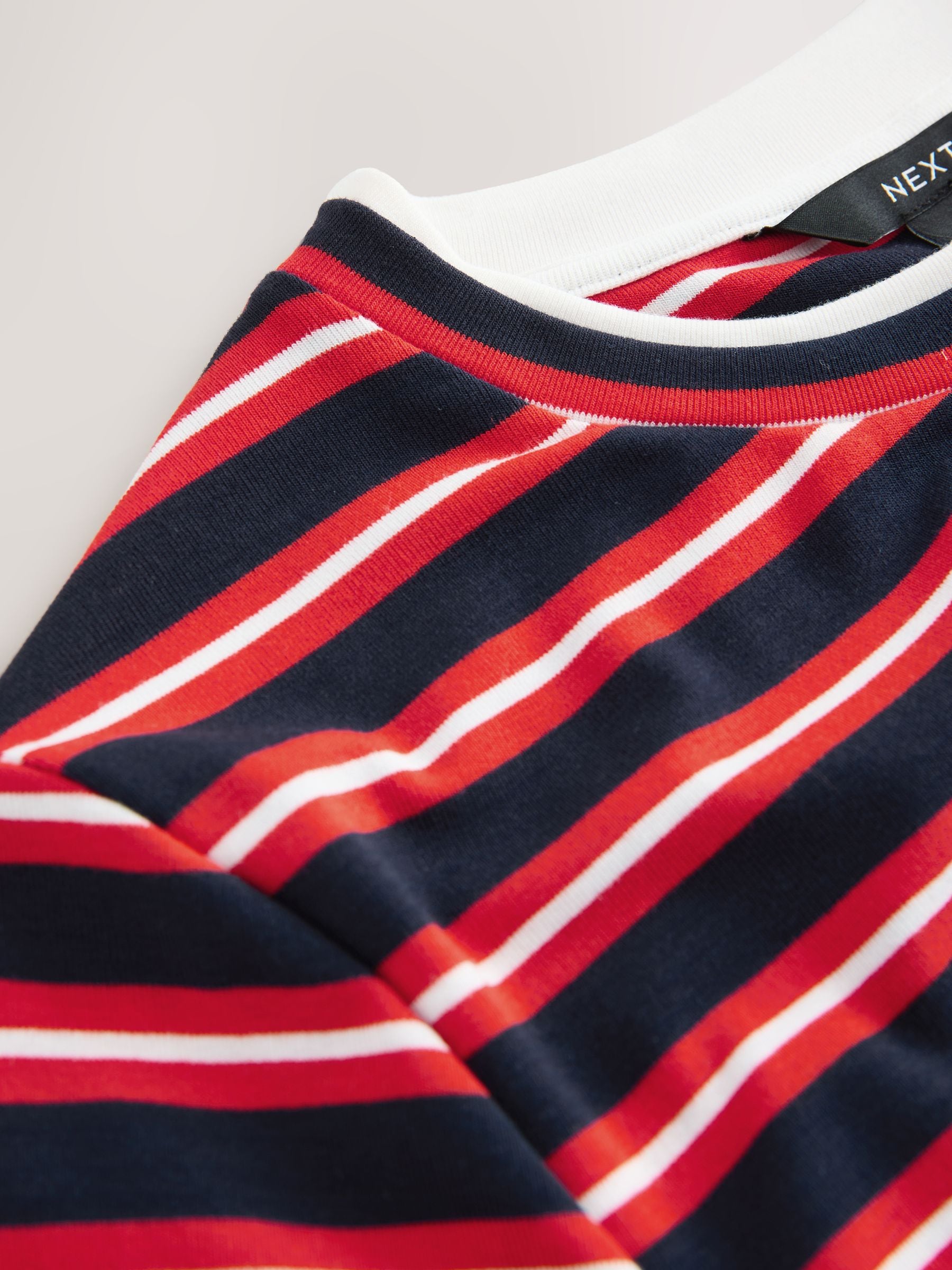 Buy Red/Blue Stripe Short Sleeve Layered Crew Neck T-Shirt from