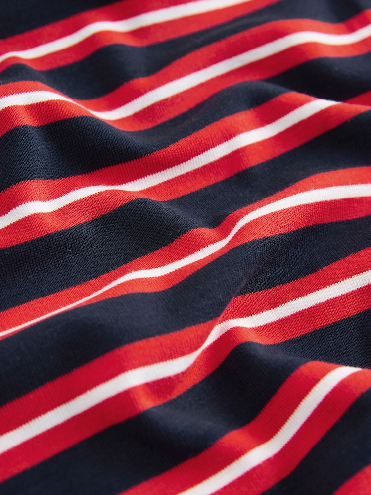 Red/Blue Stripe Short Sleeve Layered Crew Neck T-Shirt - Image 9 of 9 Red/Blue Stripe Short Sleeve Layered Crew Neck T-Shirt - Image 9 of 9