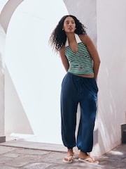 Indigo Blue Washed Blue Jersey Balloon Trousers - Image 2 of 8