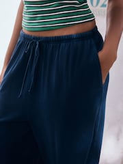 Indigo Blue Washed Blue Jersey Balloon Trousers - Image 5 of 8