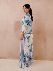 Raishma Blue Myra Shirt Is Round Neck Button Down Medium Length - Image 2 of 3